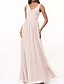 baratos Vestidos para Madrinhas-Vestido de Dama de Honra A-Line Decote V Sem Mangas Elegante Comprimento Total Chiffon com Plissado  Franzido