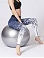 baratos -Mulheres Leggings Roupa de rua Casual Comprimento total Natural Floral Imprimir Exterior Confortável Para Noite Casual / Diário Final de semana Preto &amp; Branco Branco / azul Creme Branco Verão Normal