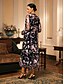 billige Frakker &amp; Trench Coats-Dame Frakke Åndbart Blonder Broderi Elegant Blomstret Formel Bryllup Fest Lang Rund Hals Løstsiddende Langærmet Overtøj Grå lyserød Sort Bordeaux Sommer Forår