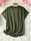 economico Top Semplici da Donna-Per donna Blusa Tinta unica Elegante Casual Manica Corta Scollo a V Top Regolari Quotidiano Nero Verde militare Blu Estate