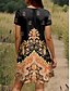preiswerte Boho Kleider-Damen Minikleid T-Shirt Kleid Teekleid Sommerkleid Sommerkleid Urlaub Casual Boho Alltag Ausgehen Regular Fit Grafik Paisley Kurzarm V-Ausschnitt Blau Lila Orange Grün Sommer