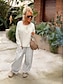 ieftine pantaloni cu picior drept-Pentru femei Pantaloni Casual Lungime totală Natural Mată Micro-elastic Purtare Zilnică Gri Galben Roz Vară