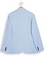 billige Lin blazer-Herre Blazer i lin Sport Coat Halskrage Mote Fritid Ensfarget Blazer Sjø blå Himmelblå Mørkegrå Standard passform Enkelt Brystet Enn-knapp