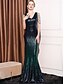 economico NERO-Abiti da quinceanera sirena  tromba abito elegante formale da sposa lunghezza del pavimento senza maniche scollo a V in poliestere con paillettes