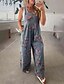 billige afslappede jumpsuits-Dame Normal Flyverdragt Gade Blomstret Uden ærmer U-hals Lomme Trykt mønster Gade I-byen-tøj Regulær Sort Rød Blå Sommer