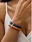 billiga Damarmband-Unisex regnbågsfärgat nylonarmband med metallspänne - justerbart pride-armband för HBTQ-festivaler, vardagskläder och paraccessoarer