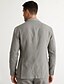 billige Herre Elite Yttertøy-Herre Blazer i 100 % lin Blazer jakke Skole Formell Bryllup Elegant Ferie Sommer Vår 100% Lin Lin Helfarge Enkelt Brystet To-knapp Blazer Mørkegrå Navyblå Beige Lyseblå