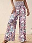 ieftine picior lat și talie înaltă-Pentru femei Pantaloni Modă Boho Lungime totală Natural Floral Imprimeu Confortabil Exterior Comfortabil În aer liber Vacanță Casul / Zilnic Caisă Albastru Ceruliu Deschis Roz Albastru Marin Închis