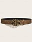 abordables ceinture-Ceinture Femmes PU Café Noir Ceinture Taille Rue Date Fleuri