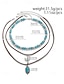 abordables Collier pour femme-Ensemble de colliers de perles turquoise superposées pour femmes - Bijoux bohèmes avec breloques cactus et gouttes, idéal pour les festivals, les concerts country et les tenues décontractées