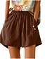 preiswerte Schlichte Hose aus Baumwollleinen-Damen Shorts einfarbig Chinos modisch basic kurz mittelhoch tailliert schlicht Taschen elastischer Bund Komfort Outdoor mikro-elastisch Urlaub Street lässig Olivgrün Schwarz Weiß Blau Sommer reguläre