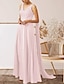 billige Bryllupsgæstekjoler-A-Line Bryllupsgæst Kjoler Elegant Kjole Bryllupsgæst Engagement Gulvlængde Uden Ærmer V-Hals Efterårs Bryllupsgæst Chiffon med Applikationer