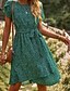 billiga Bohemklänningar-Dam Mini klänning Blommig klänning Boho-klänning Klänning med tryck Mode Klassisk Modern Semester Helgdag Utekväll Normal Blomma Kortärmad Rund hals Rubinrött Blå Brun Grön Sommar