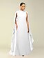 economico Matrimonio Informale / Di Giorno-Abiti A-Line Quinceanera elegante abito formale matrimonio lunghezza al pavimento maniche lunghe scollo alto chiffon con pieghe