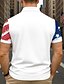 voordelige Onafhankelijkheidsdag-Independence Day Voor heren Amerikaanse vlag Polo Korte Mouw Polo kraag Revers Casual / Dagelijks Festival Knop Zomer Wit Rood Marineblauw