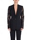 abordables Costumes pour Femmes-Femmes costumes 2 pièces Formel robe demoiselle d honneur Crêpe Extensible Élégant Minimaliste Manches en dentelle Longueur au sol Revers de pointe Simple Boutonnage