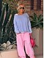 ieftine pantaloni cu picior drept-Pentru femei Pantaloni Casual Lungime totală Natural Mată Micro-elastic Purtare Zilnică Gri Galben Roz Vară