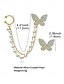 preiswerte Damen Ohrringe-Damen-Ohrringe mit goldenen Schmetterlingsperlen und Kette, asymmetrisches Design, elegantes Schmetterlingsdesign aus Kristall, geeignet für Partys und lässige Urlaubskleidung