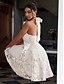 baratos Vestidos de Festa-A-Line Vestidos de Quinceanera Vestido Elegante Casamento Formal Curto  Mini Sem Mangas Gola Halter Costas Sem Costura com Bordado