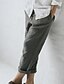 abordables Pantalón liso de lino y algodón-Mujer Pantalones de lino y algodón pantalones Ropa de calle Casual Longitud total Cintura Media Plano Bolsillo Cintura elástica Al Aire Libre Cómodo Vacaciones Fin de semana Negro Gris oscuro Azul