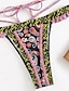 preiswerte Bikini-Sets-Damen Badeanzug Bikini Zweiteilig Bademode Rückenfrei Tropisch Strandbekleidung Blume Neckholder Ärmellos Badeanzüge