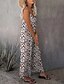 abordables monos casuales-Mujer Normal Mono Ropa de calle Leopardo Sin Mangas Escote en Pico Bolsillo Estampado Diario Festivos Ajuste regular Rosa Azul Real Marrón claro Verano