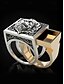 abordables Bijoux pour hommes-Bague tête de lion pour homme avec détail extractible et design carré, bijoux tendance pour occasions décontractées et formelles