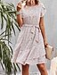 billiga Bohemklänningar-Dam Mini klänning Blommig klänning Boho-klänning Klänning med tryck Mode Klassisk Modern Semester Helgdag Utekväll Normal Blomma Kortärmad Rund hals Rubinrött Blå Brun Grön Sommar