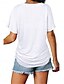 billige Plain t-skjorte-Dame Bluse Helfarge Stilfull Fritid Kortermet V-hals Vanlige topper Daglig Hvit Rosa Lilla Grå Sommer