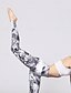 baratos -Mulheres Leggings Roupa de rua Casual Comprimento total Natural Floral Imprimir Exterior Confortável Para Noite Casual / Diário Final de semana Preto &amp; Branco Branco / azul Creme Branco Verão Normal
