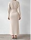 preiswerte Lässige / Tageshochzeit-Kleid Mutter der Braut Kleid Elegant V-Ausschnitt Bodenlang Jersey Langärmig mit Raffung