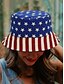 billige Damehatte-Dame bøllehat med amerikansk flagprint - vendbar patriotisk sommerhat med stjerner og striber, perfekt til uafhængighedsdagen, 4. juli, helligdage og udendørsarrangementer