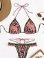 preiswerte Bikini-Sets-Damen Badeanzug Bikini Zweiteilig Bademode Rückenfrei Tropisch Strandbekleidung Blume Neckholder Ärmellos Badeanzüge