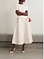 preiswerte Cocktailkleider-A-Linie Quinceanera Kleider Elegantes Kleid Formelle Hochzeit Knöchellang Kurzarm Rundhals Satin mit Applikationen