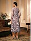 billige Frakker &amp; Trench Coats-Dame Frakke Åndbart Blonder Broderi Elegant Blomstret Formel Bryllup Fest Lang Rund Hals Løstsiddende Langærmet Overtøj Grå lyserød Sort Bordeaux Sommer Forår