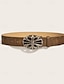 abordables ceinture-Ceinture Femmes PU Café Noir Ceinture Taille Rue Date Fleuri