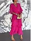 voordelige Eenvoudige jurk-Dames Maxi Jurk A-lijn Jurk Effen Kleur Zomer Jurk Rimpel Jurk Casual Dagelijks Reguliere Pasvorm Grafisch Halve Mouw V-hals Roze Marineblauw Blauw Fuchsia Zomer