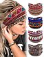 abordables Accesorios para el cabello de mujer-Diademas bohemias coloridas para mujer: bandas para el cabello anchas, suaves y elásticas para yoga, festivales y ropa informal.