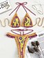 preiswerte Bikini-Sets-Damen Badeanzug Bikini Zweiteilig Bademode Rückenfrei Tropisch Strandbekleidung Blume Neckholder Ärmellos Badeanzüge
