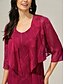 preiswerte Jacken-Damen Schultertücher Einfarbig Blumen Grafik Elegant Stilvoll Basic Dreiviertelarm Asymmetrisch Crop Tops Hochzeitsgast Strandhochzeit Pailletten Patchwork Rote Sommer Frühling Herbst