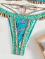 preiswerte Bikini-Sets-Damen Badeanzug Bikini Zweiteilig Bademode Rückenfrei Tropisch Strandbekleidung Blume Neckholder Ärmellos Badeanzüge