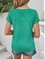preiswerte Tiere T-Shirt-Kayomi Harai Damen T-Shirt Grafik Tier Katze Tropisch Hawaiianisch Stilvoll Kurzarm V-Ausschnitt Normal Oberteile Alltagsdruck Gelb Blau Grün Sommer Frühling