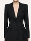 billige Tuxedo kjoler-Dame Smokingkjole A-linje Formel Bryllupsgæst Stretch crepe Elegant Minimalistisk Langærmet Te-længde Peak revers Enradet