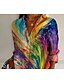 economico Top d&#039;Arte e Design per Donne-Per donna Camicia Grafico Geometrico Casual Boho Manica Lunga Colletto a Camicia Top Regolari Quotidiano Uscire Abiti da festa Patchwork Bottoni Stampato Arcobaleno Primavera, Autunno, Inverno, Estate