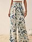 ieftine picior lat și talie înaltă-Pentru femei Pantaloni Modă Boho Lungime totală Natural Floral Imprimeu Confortabil Exterior Comfortabil În aer liber Vacanță Casul / Zilnic Caisă Albastru Ceruliu Deschis Roz Albastru Marin Închis