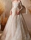 baratos Vestidos para Menina das Flores de Casamento-Vestido de Baile Comprimento Varredura  Escova Vestido de Menina das Flores Primeira Comunhão Frozen Elsa Garotas Bonitas Vestido de Formatura Renda com Drapê Elegante Estilo Real Ajuste de 3 a 16