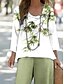 economico Abiti da donna con camicetta-Per donna Camicia Blusa Senza Maniche Manica 3/4 Girocollo Collo a U Ombre Floreale Grafico Stampato All&#039;aperto Vacanza Casuale Viola Verde Estate Vestibilità regolare