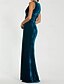 abordables Formel / Cravate noire-Robe en Velours Sirène  Trompette Robe de Soirée Gala Robe Formelle Semi-Formelle Décolleté Plongeant Mariage Longueur de Sol Sans Manches Sans Bretelles avec Plis