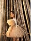 baratos Casamento &amp; Festas-Vestido de Menina Flor Comprimento do Joelho Princesa Quinceanera Frozen Elsa Meninas Vestido de Formatura Fofo Tule com Estilo Real Tulipa Ajuste 3-16 Anos