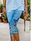 billige Dyr Print-Dame Leggins Ferie Årgang Mode Capris Høj Talje Grafisk Sommerfugl Printer Hold Varm Blød Åndbart Elastisk Formel udendørs Ferierejse Babyblå Lilla Mørkegrå Sommer Forår Slank Pasform